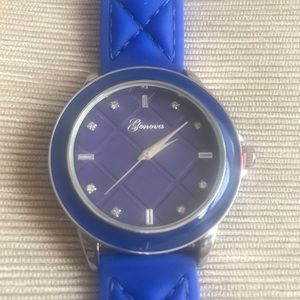 Blue Geneva Watch with Jelly Stitched Band